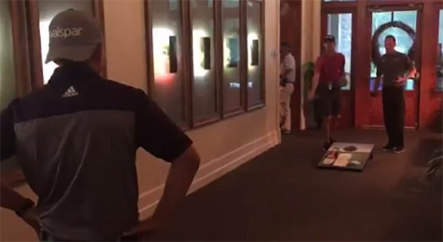 WATCH: PGA Tour golfers keep busy during delay